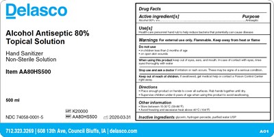 AA80HS500 Label Image.jpg Label image of the 500 mL hand sanitizer. - AA80HS500 Label Image